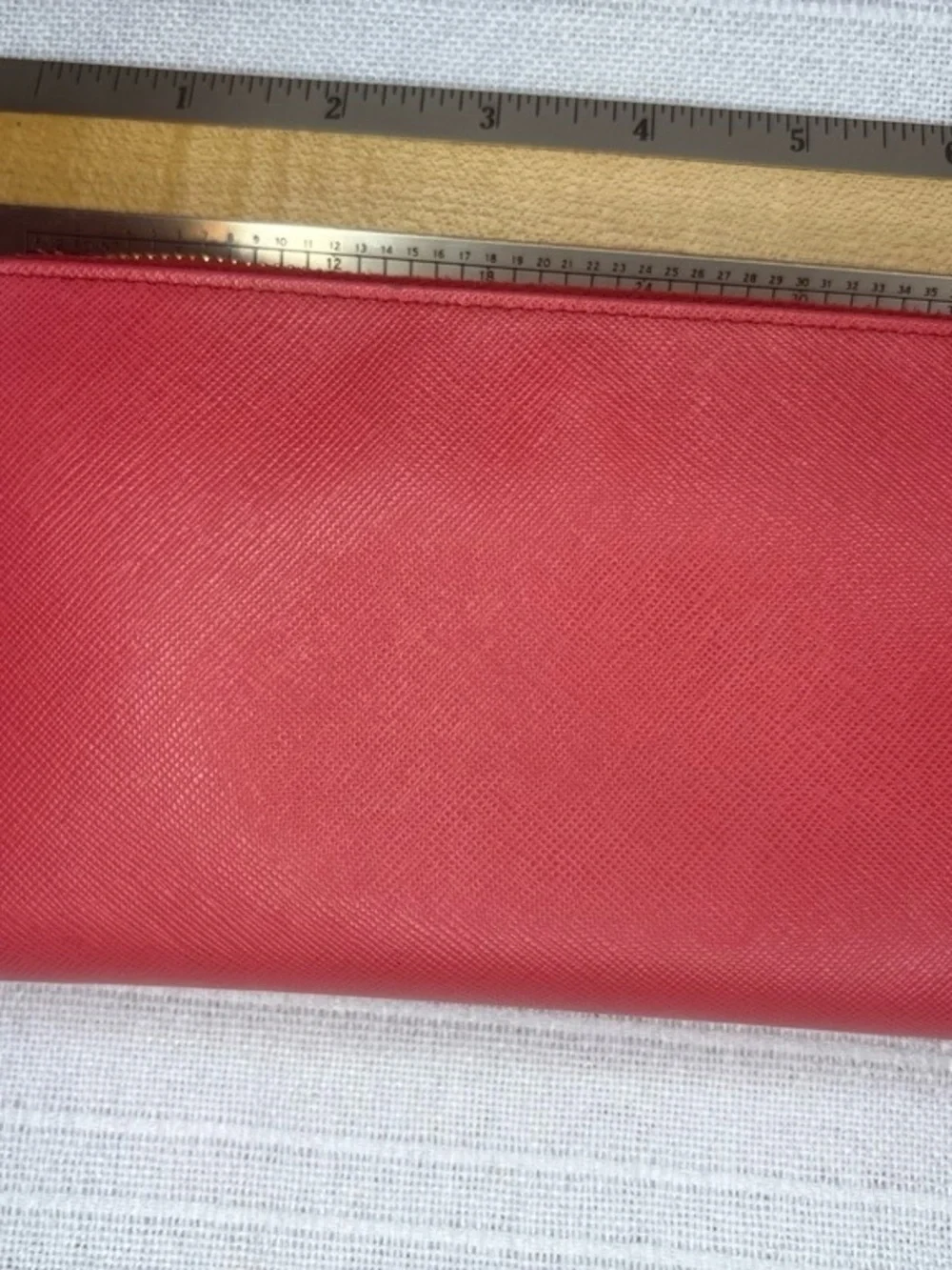 Prada Saffiano Leather Zip Around Wallet Pink OS Luxury